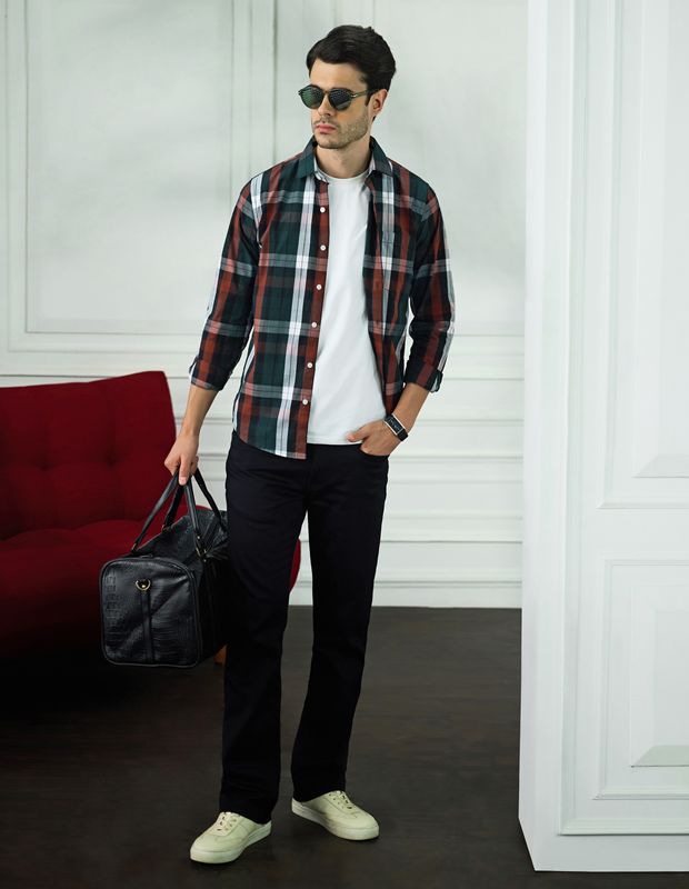 Emerald Sage Cotton Check Shirt